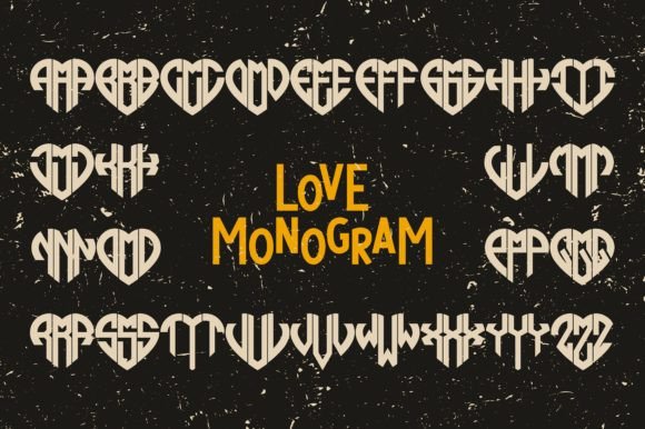 Love Monogram Font for Handmade Crafts