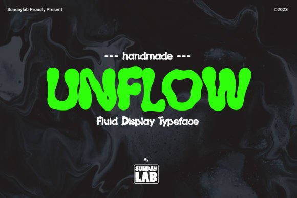 Unflow Typeface: Fluid Display Font for Editorial Design